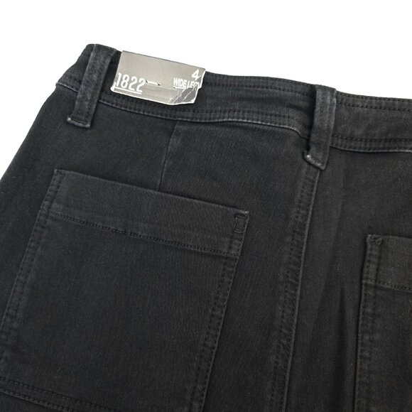 NWT 1822 Denim Wide Leg Jeans Size 4 Black Y2K - Picture 5 of 9